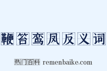 鞭笞鸾凤反义词是什么意思的图片